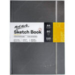 Cuaderno de Dibujo, Sketchbook con Elástico Mont Marte Signature con 80 Hojas de 110 g/m² Tamaño A4