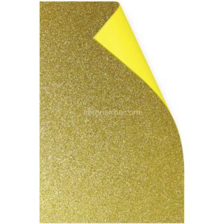 Hoja de Goma Eva con Glitter - Brillo Tamaño Oficio - Amarillo