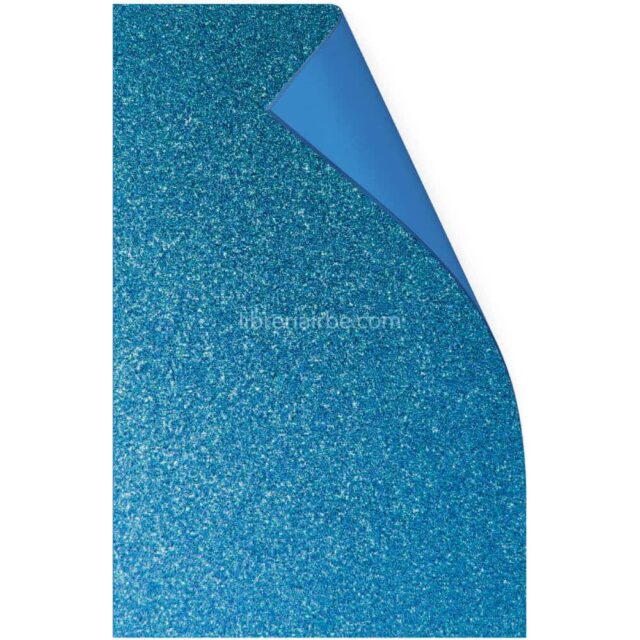 Hoja de Goma Eva con Glitter - Brillo Tamaño Oficio - Azul Turquesa