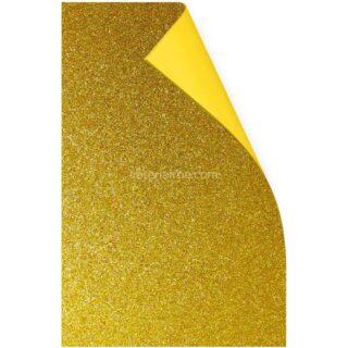 Hoja de Goma Eva con Glitter - Brillo Tamaño Oficio - Dorado