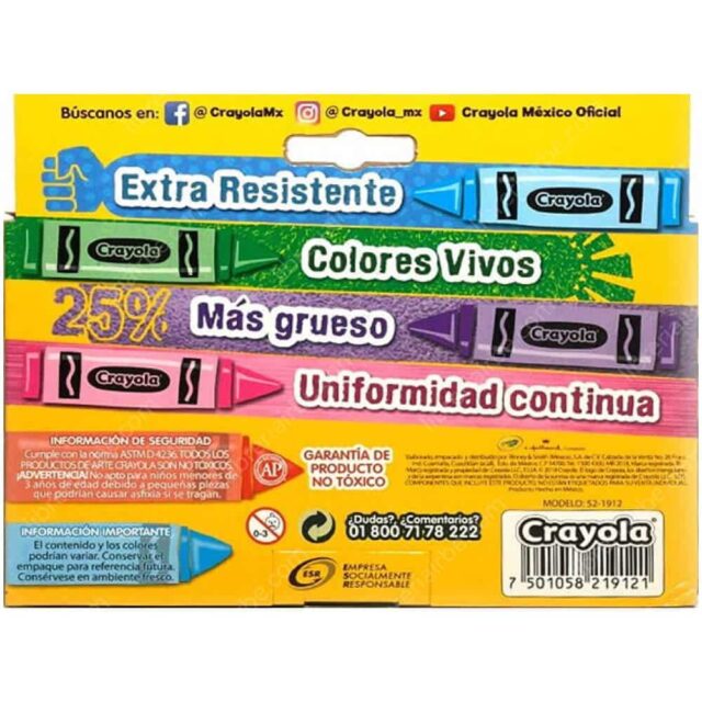Set 12 Crayones Extra Jumbo Crayola soBIG! Reverso