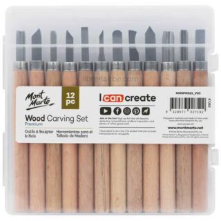 Set 12 Herramientas para Tallado en Madera (Gubias) Mont Marte Premium Reverso