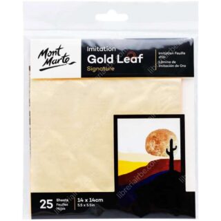 Set 25 Láminas de Pan de Oro de Imitación (14 x 14 cm) Mont Marte Signature Nuevo