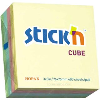 Cubo 400 Notas Adhesivas Stick'n Cube Pastel (76 x 76 mm)