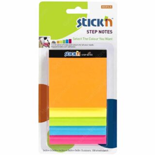 Set 150 Notas Adhesivas Escalonadas Stick'n Step Notes - 5 Colores