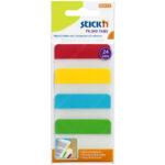 Separadores, Pestañas Autoadhesivas, de Plástico Semitransparente, Stick'n Filing Tabs, 38 x 51 mm, Set de 24 Piezas, 4 Colores