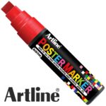 Marcador Multisuperficie, Artline Poster Marker, Punta de 12 mm, Red, Rojo