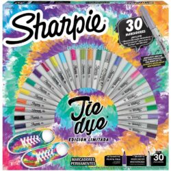 Marcadores Permanentes Sharpie, Punta Fina, Caja de 30 Colores - Edición Limitada - Tie Dye