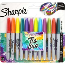 Marcadores Permanentes Sharpie, Punta Fina, Paquete de 12 Colores - Edición Limitada - Tie Dye