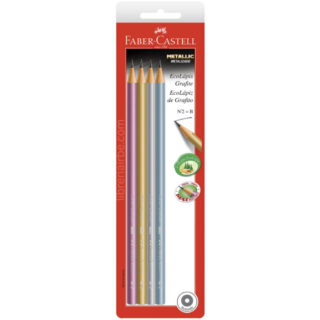 Set 4 Ecolápices de Grafito Faber-Castell Metallic