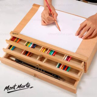 Caja de Madera para Pasteles y Materiales de Arte Mont Marte Signature Reverso