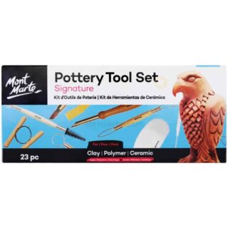Kit Herramientas para Modelado de Arcilla, Polimérica y Cerámica Mont Marte Signature - 23 Piezas