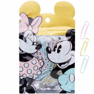 Set 60 Clips de Metal - Mooving at Work - Mickey & Minnie (Dorado, Rosa y Celeste) - 33 mm
