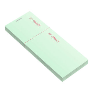 Talonario Numerado de Rifas con 100 Boletos (14 x 5.5 cm) Verde Pastel