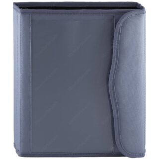 Carpeta, Trapper de Lona, Tamaño Carta, de 3 Anillas Tipo D, con Visor y Solapa - Gris
