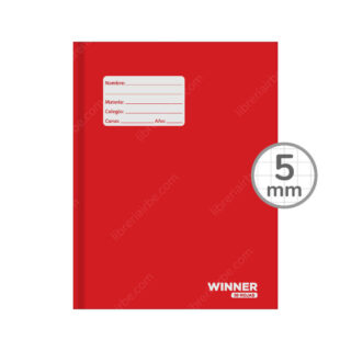 Cuaderno Empastado Medio Oficio WINNER con 100 Hojas Cuadriculadas 5 mm