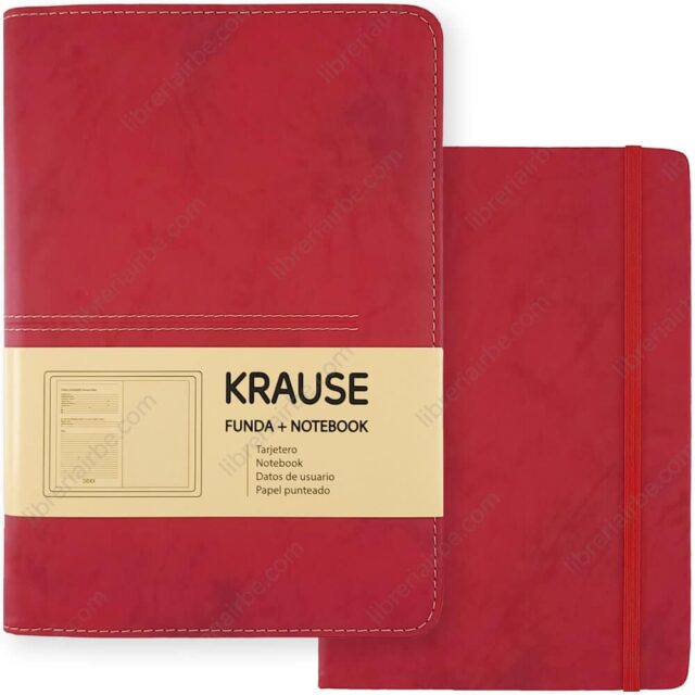 Cuaderno Notebook con Hojas Punteadas KRAUSE + Funda Tamaño A5 Rojo