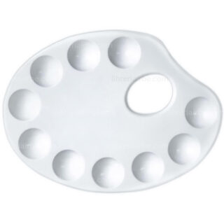 Paleta Ovalada de Plástico con 10 Pocillos de Mezcla - 22 cm