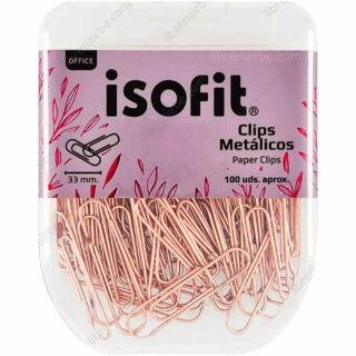 Caja de 100 Clips de Metal Isofit Office Design Woman - Gold Rose