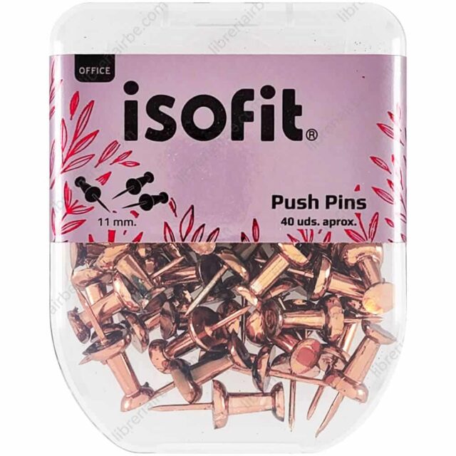 Caja de 40 Alfileres para Señalar - Push Pins Isofit Office Design Woman - Gold Rose