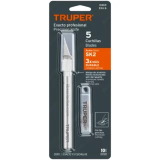 Exacto Profesional, TRUPER EXA-6, con 5 Cuchillas de Repuesto Nuevo