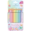 EcoLápices de Color, Faber-Castell Sparkle, con Estuche de Metal, Set de 12 Colores