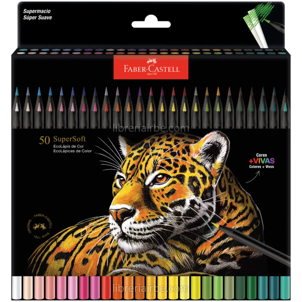 EcoLápices de Color, Faber-Castell SuperSoft, Caja de 50 Colores