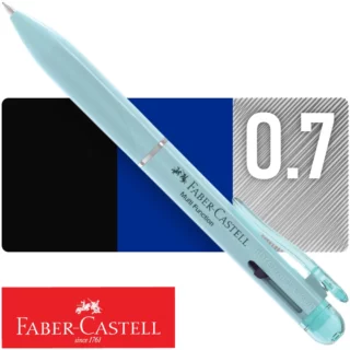 Portaminas de 0.7 mm + Bolígrafo Azul y Negro, Faber-Castell Poly Multifunción, 3 en 1, Cuerpo Celes