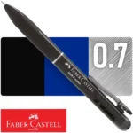 Portaminas de 0.7 mm + Bolígrafo Azul y Negro, Faber-Castell Poly Multifunción, 3 en 1, Cuerpo Negro