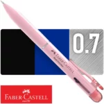 Portaminas de 0.7 mm + Bolígrafo Azul y Negro, Faber-Castell Poly Multifunción, 3 en 1, Cuerpo Rosa