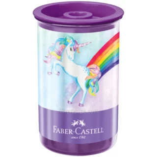 Tajador de 1 Orificio, con Depósito, Faber-Castell Unicornio, Violeta