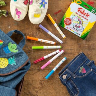 Set de 10 Marcadores Punta Fina para Tela Crayola Uso Librería IRBE Cochabamba Bolivia