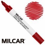 Marcador Permanente Punta Biselada MILCAR M3000 - Rojo