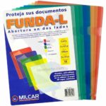 Paquete con 10 Folderes de Plástico Tipo Funda-L MILCAR Tamaño Carta