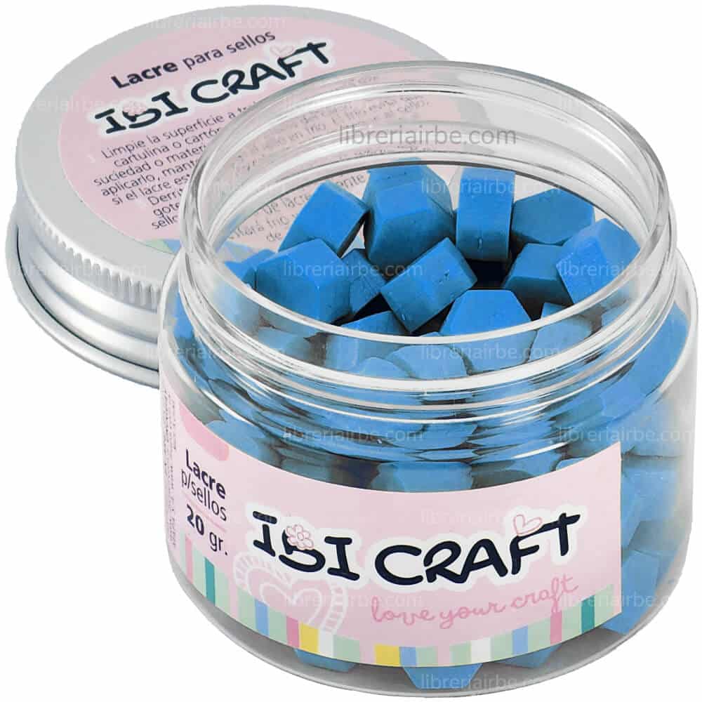 Lacre para Sellos, Perlas de Cera IBI CRAFT - Bote con 20 g - Azul Claro