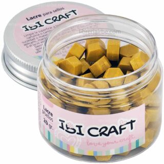 Lacre para Sellos, Perlas de Cera IBI CRAFT - Bote con 20 g - Dorado