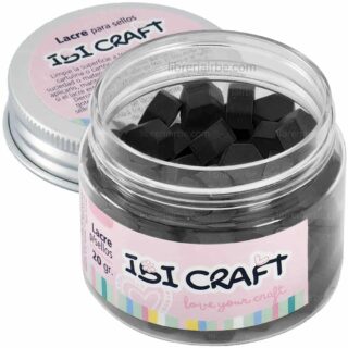 Lacre para Sellos, Perlas de Cera para Estampado IBI CRAFT - Bote con 20 g - Negro