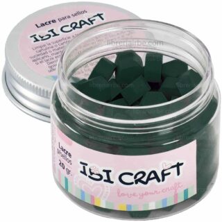 Lacre para Sellos, Perlas de Cera IBI CRAFT - Bote con 20 g - Verde Oscuro