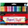 Marcadores Punta Pincel Faber-Castell SuperSoft, Caja de 20 Colores