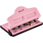 Perforadora Metálica de 4 Orificios para Cuadernos con Discos, Encuadernación Inteligente, Rosa