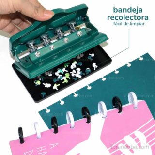 Perforadora Metalica de 4 Orificios para Sistema de Discos Encuadernacion Inteligente Bandeja Librería IRBE Cochabamba Bolivia