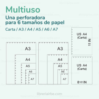 Perforadora Metalica de 4 Orificios para Sistema de Discos Encuadernacion Inteligente Papel Librería IRBE Cochabamba Bolivia
