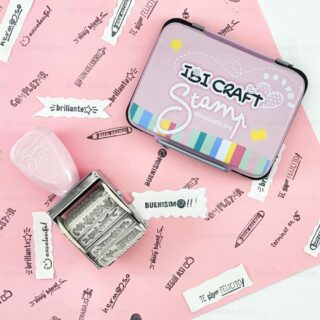 Sello Rotativo para Papel + Almohadilla - IBI CRAFT Stamp - 12 en 1 - Maestra Uso