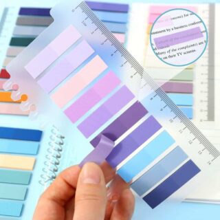Separadores, Banderitas Adhesivas de Plástico Semitransparente, con Forma de Barritas, Set de 200 Piezas en 10 Colores Pastel - Imagen 2