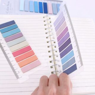 Separadores, Banderitas Adhesivas de Plástico Semitransparente, con Forma de Barritas, Set de 200 Piezas en 10 Colores Pastel - Imagen 3