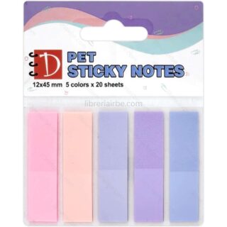 Set de 125 Banderitas Adhesivas de Plástico Semitransparente - Barritas Pastel