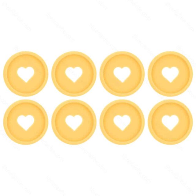Set de 8 Anillos - Discos de 24 mm para Cuaderno Inteligente IBI CRAFT - Corazón - Amarillo Vista