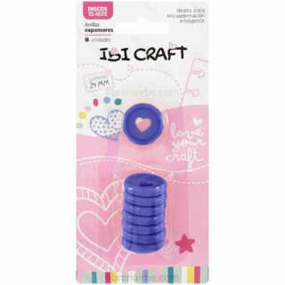 Set de 8 Anillos - Discos de 24 mm para Cuaderno Inteligente IBI CRAFT - Corazón - Lavanda