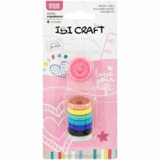 Set de 8 Anillos - Discos de 24 mm para Cuaderno Inteligente IBI CRAFT - Corazón - Multicolor
