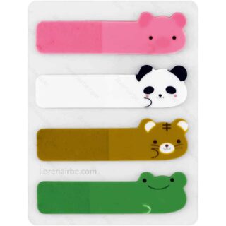 Set de 80 Separadores, Banderitas Adhesivas de Plástico Semitransparente con Forma de Animalitos